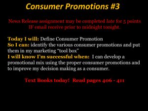 Consumer Promotions #3