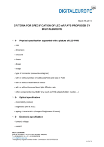 Criteria for Specification of LED arrays proposed by DIGITALEUROPE