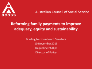 ACOSS proposal for reform of family payments cross