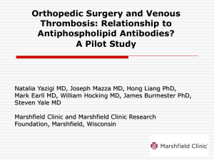 Orthopedic Surgery and Venous Thrombosis: Relationship to