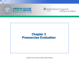 Chapter 3 Preexercise Evaluation