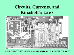 Currents and Kirchoff's Laws