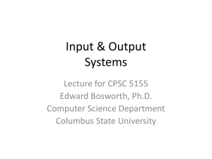 Computer Input & Output - Edward Bosworth