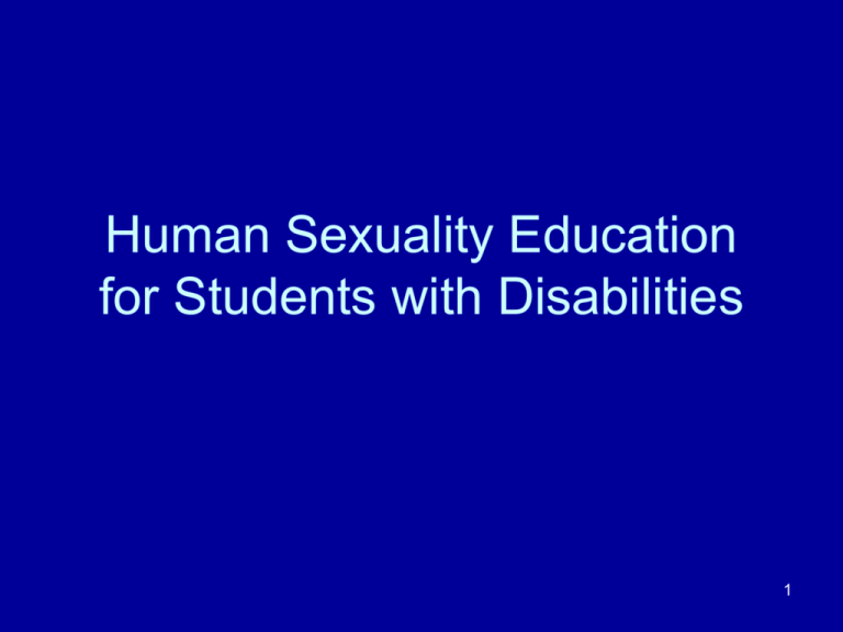 Social Sexual Education For Individuals With Disabilities 