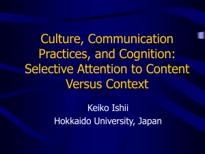 Culture, Communication Practices, and Cognition