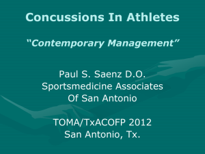 Sports Concussion - Paul Saenz