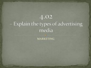 Ind. 4.02(A) – Explain the types of advertising media