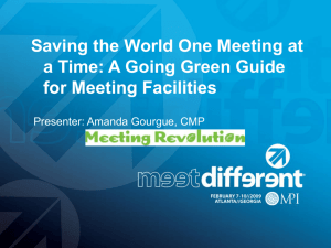 Saving the World One Meeting at a Time: A Going Green Guide for