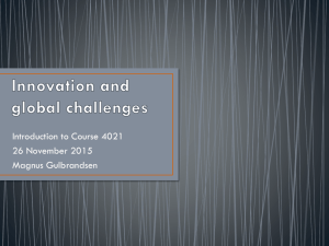 Innovation and Global Challenges 1