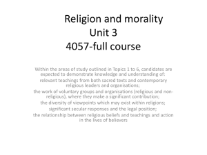 religion and morality specification