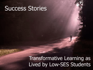 Transformative Learning as Lived by Low-SES Students