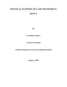 Political Economy Of Cash Transfers In Kenya