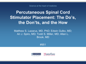 Percutaneous Spinal Cord Stimulator Placement