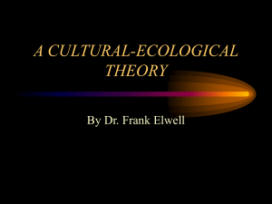 CULTURAL ECOLOGY A THEORY