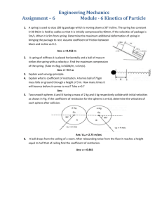Engineering Mechanics Assignment * 6 Module - 6