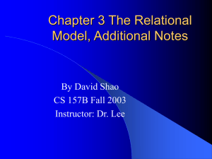 Chapter 3 The Relational Model - Department of Computer Science