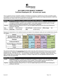 Employee Benefits Summary - Full Time(3/5/2013 1