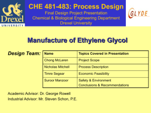 CHE 481-483: Process Design Final Design Project Presentation