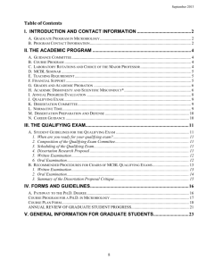 Table of Contents - Graduate Division