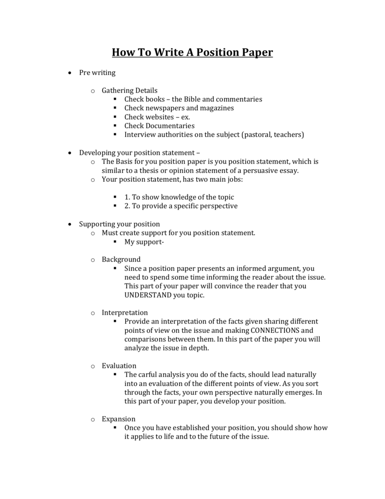 position essay example