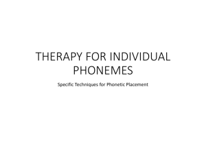 Specific Therapy Techniques for Individual Phonemes
