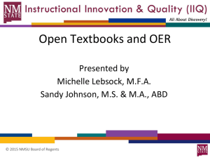 Open Textbooks and OER