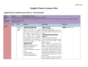 English Chest 4 Weekly Lesson Plan (5 * 45 min/week)