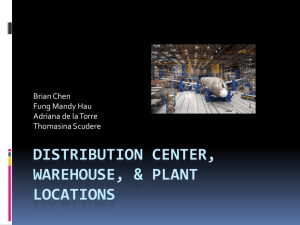 Distribution Center, Warehouse, & Plant Locations