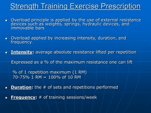 Strength Training Exercise Prescription