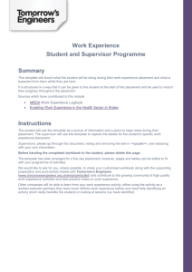 Student's work experience diary template