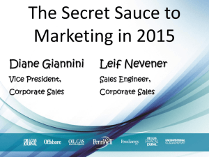 The Secret Sauce to Marketing in 2015 - Diane