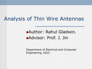 Analysis of Thin Wire Antennas