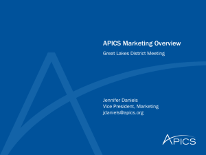 APICS Marketing Overview - APICS Great Lakes District