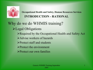 WHMIS GENERIC TRAINING