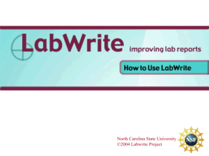 How to use Lab Write for PC - North Carolina State University