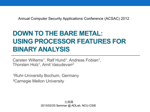 Down to the Bare Metal: Using Processor Features for Binary Analysis