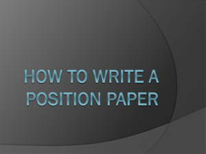 How To Write a Position Paper