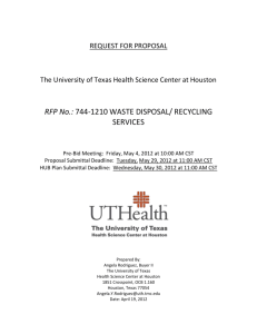 request for proposal - University of Texas Health Science Center at
