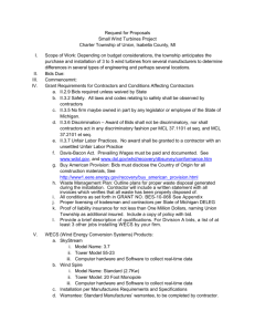 Request for Proposals Small Wind Turbines Project Charter