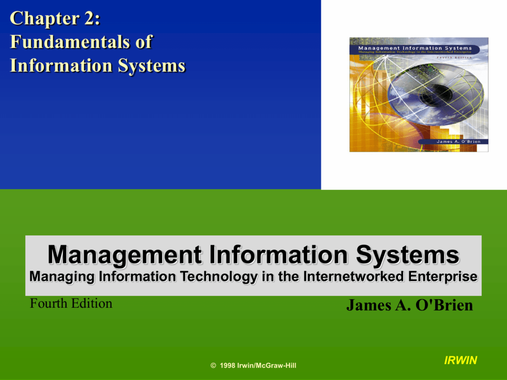 MANAGEMENT INFORMATION SYSTEMS---:::Chapter 2
