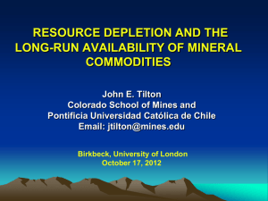 MINERAL ECONOMICS - Colorado School of Mines