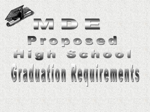 MDE Proposed High School Graduation