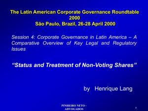 Status and Treatment of Non-Voting Shares
