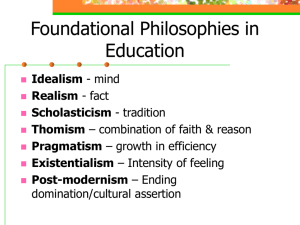 Foundational Philosophies in Education