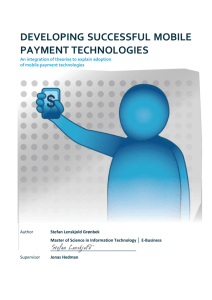 3.3 Contributions from mobile payment literature
