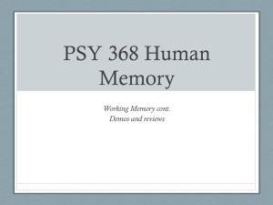 PSY 368 Human Memory - the Department of Psychology at Illinois
