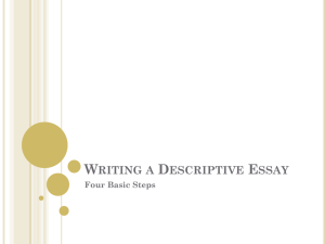 Writing a Descriptive Essay Four Basic Steps