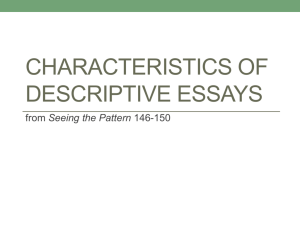Characteristics of Descriptive Essays