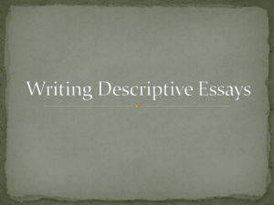 Writing Descriptive Essays