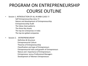 1111ENTREPRENEURSHIP AND PROJECT